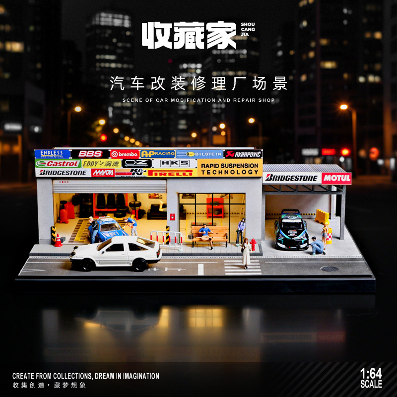 Photography Lighting Simulation - 1 64 Scale Japanese Garage Diorama