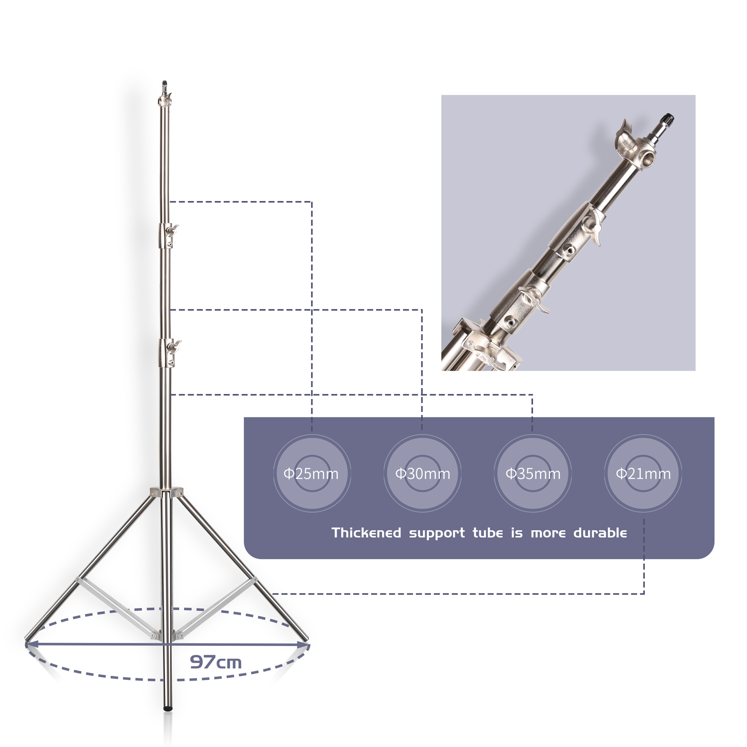 SH 2.8M Stainless Steel Light  - Photography Lighting Material recension och pris