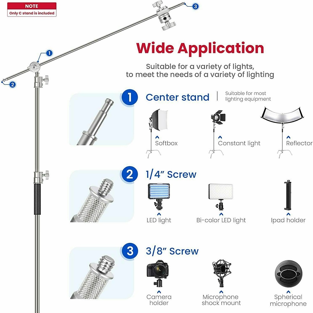 Selens 300cm C-Stand Stainless - Photography Video Lighting Kit recension och pris