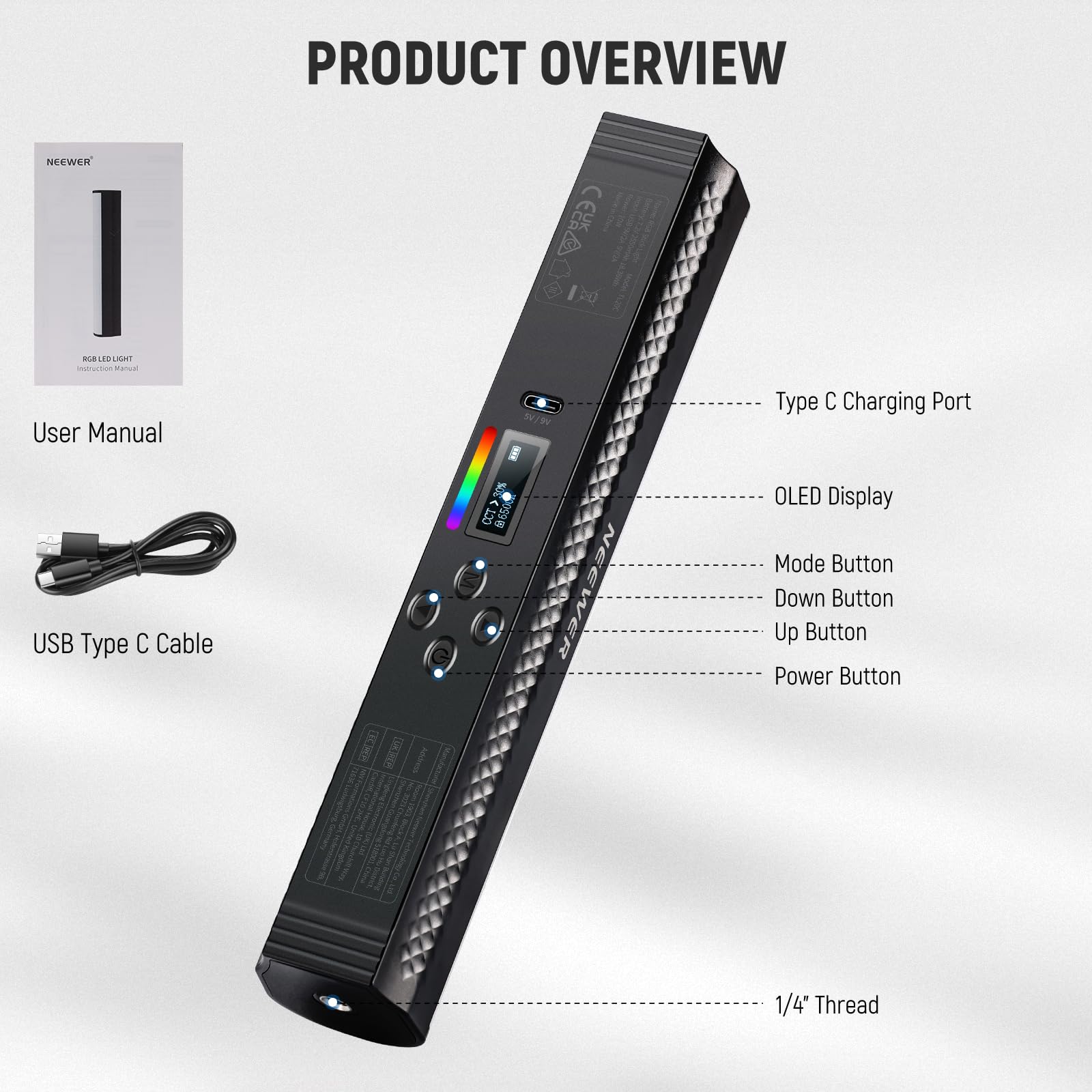 NEEWER RGB Light Wand with APP - Photography Lighting Wand recension och pris