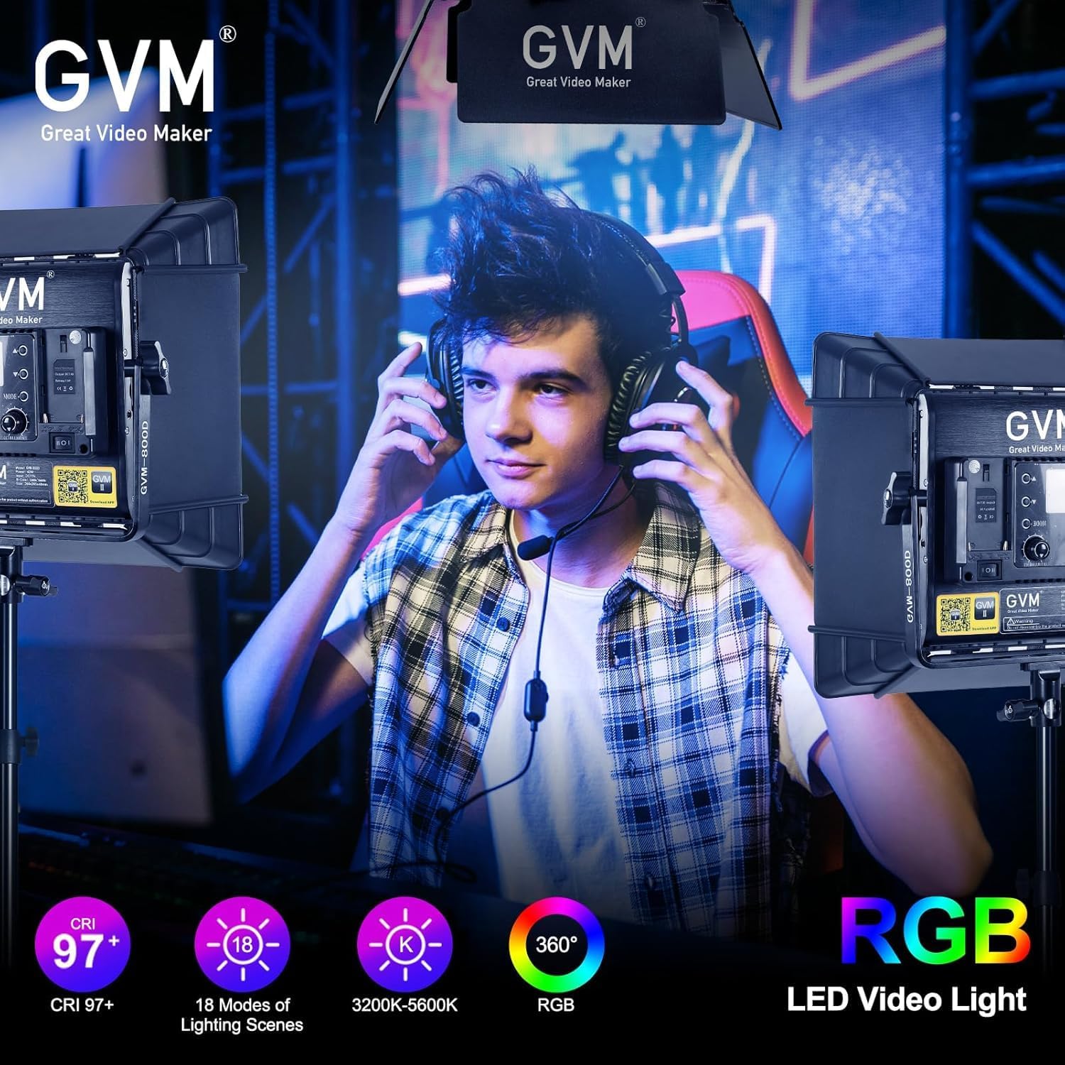RGB LED Video Lighting Kit, 3- - Photography Video Lighting Kit recension och pris