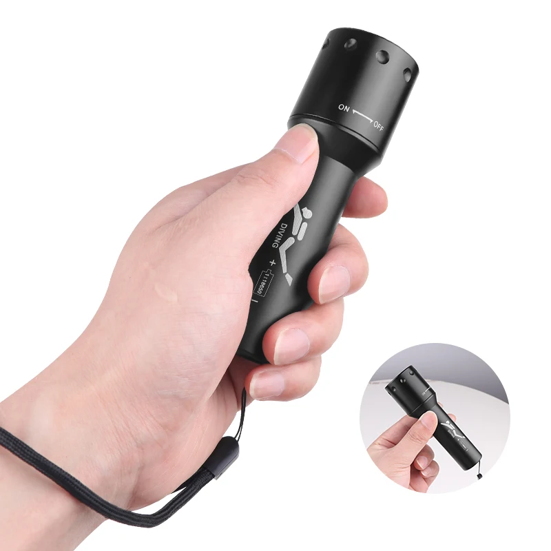 New T6 LED Diving Torch Long-R - Lighting In Photography recension och pris