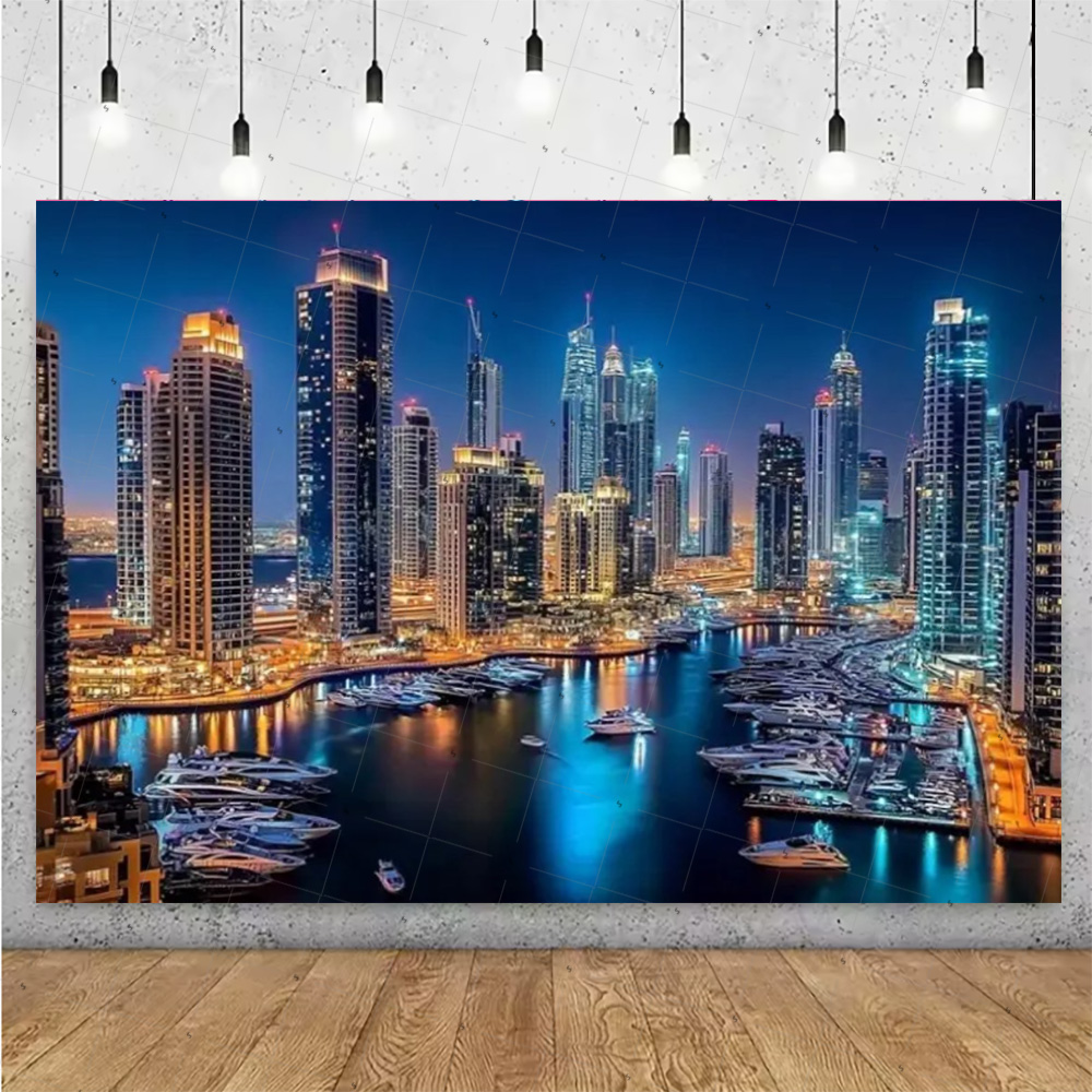 Night View High-Rise Building  - Photography Lighting Backdrop recension och pris