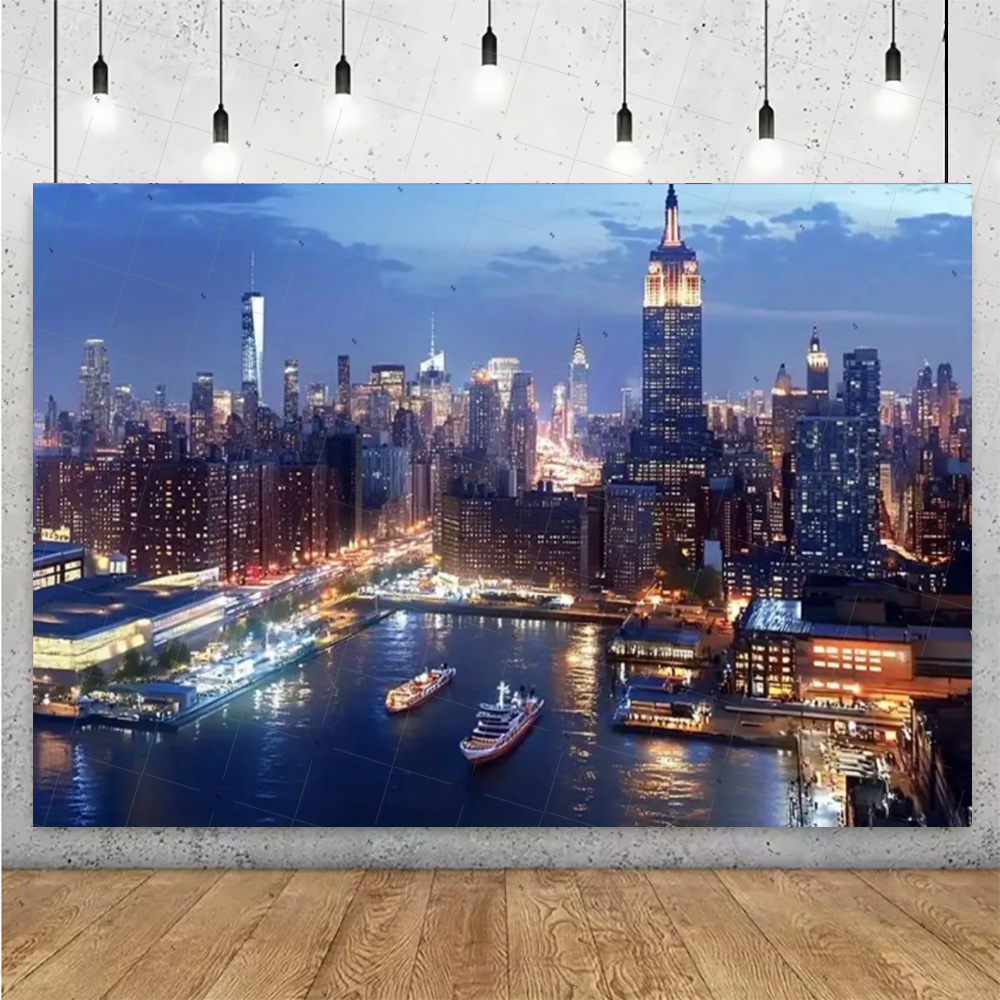 Night View High-Rise Building  - Photography Lighting Backdrop recension och pris